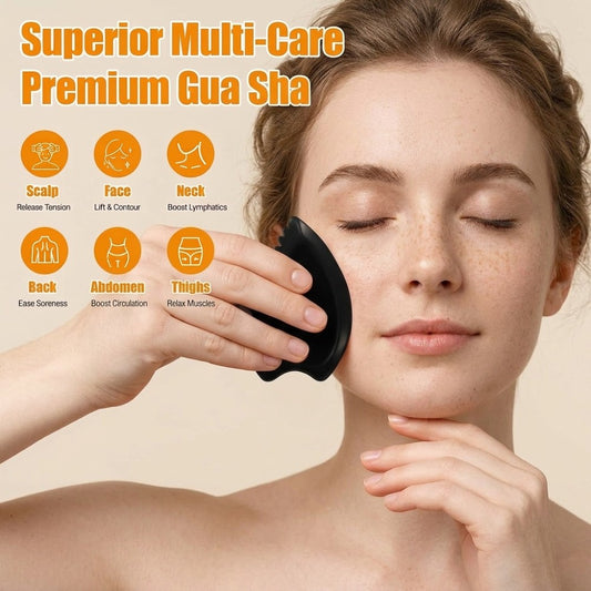 Authentic Bian Stone Gua Sha Facial Lifting Tool | Natural Mineral Face Massager Sculpting Stone for Contour Lymphatic Drainage Puffiness