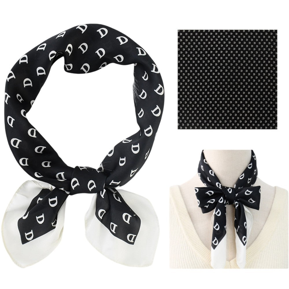 Satin Head Scarf Floral Print A09