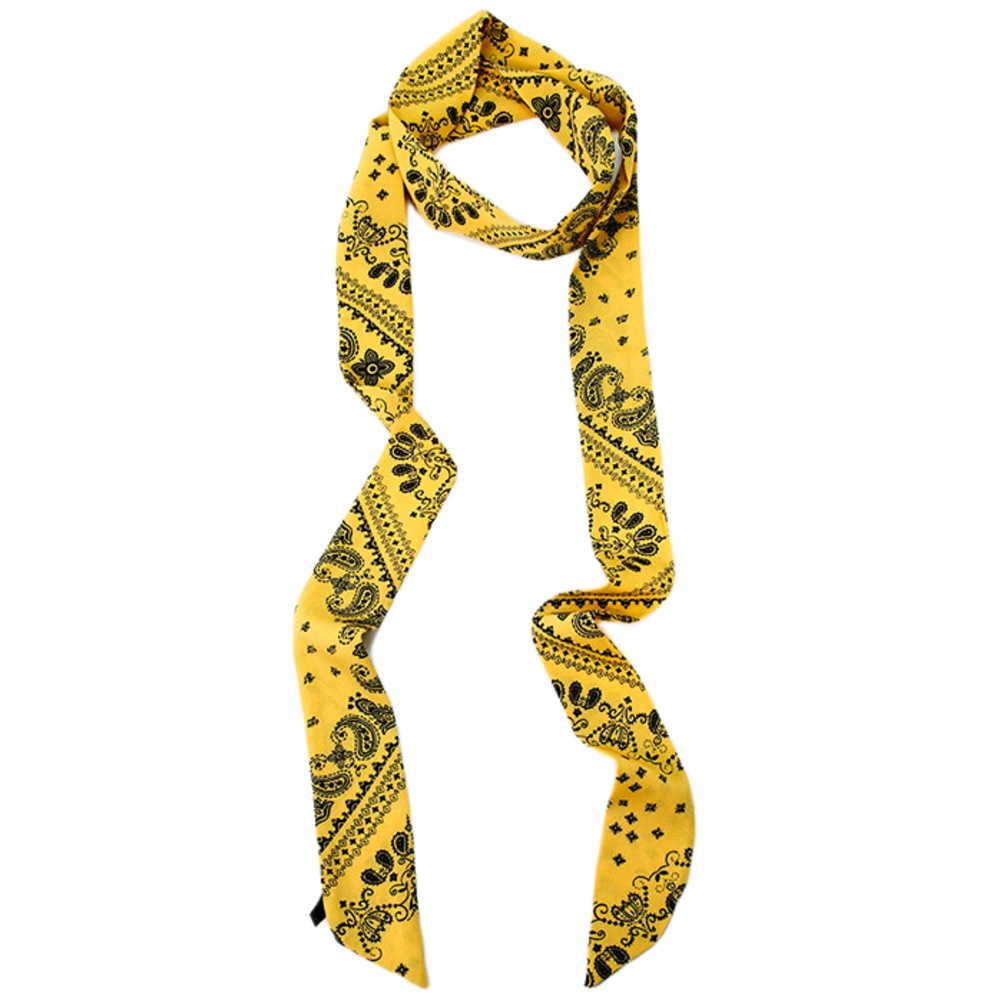 Satin Long Skinny Neck Scarf Necktie Headband Wrap Multi-Purpose Neckerchief - Geometric Print
