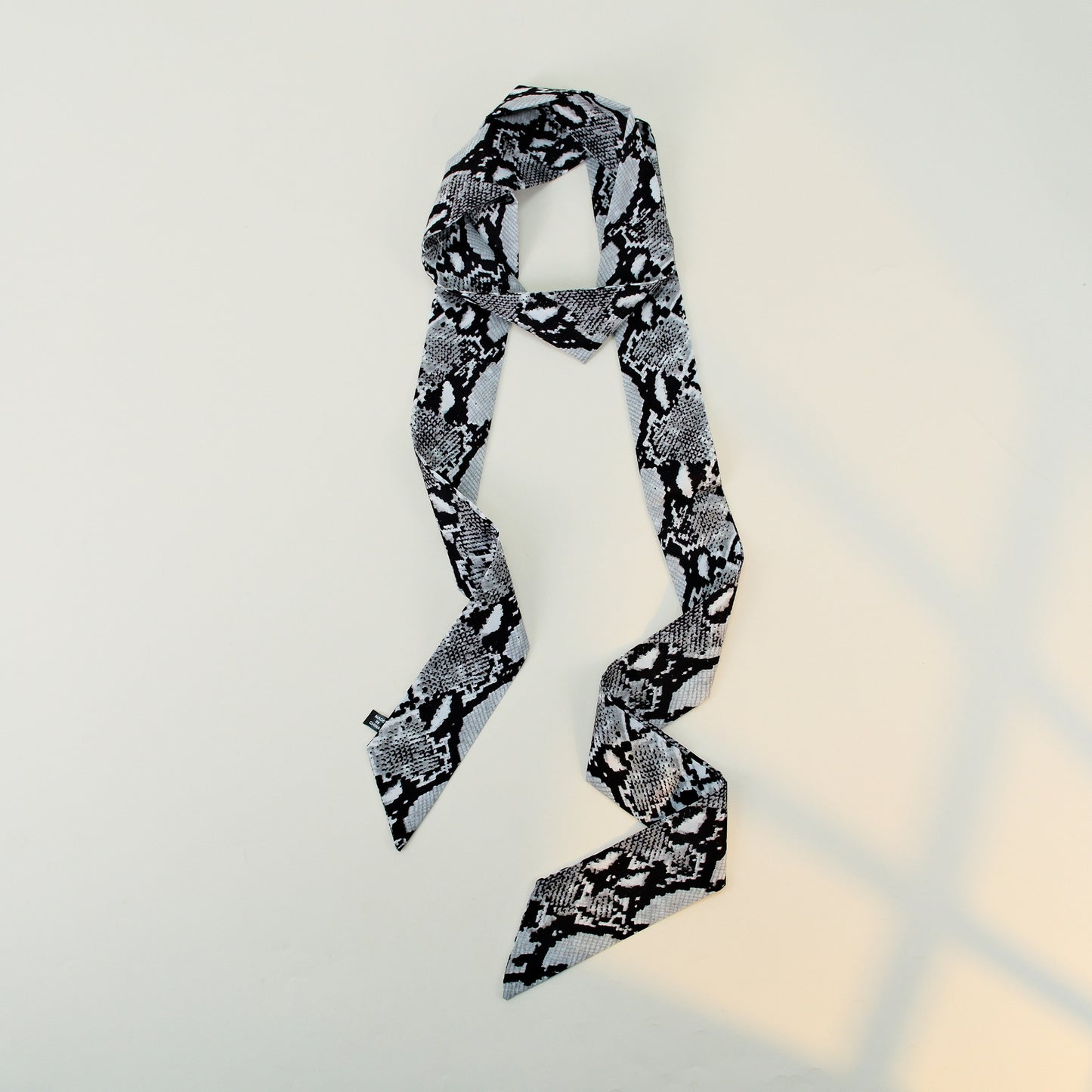 Satin Long Skinny Neck Scarf Necktie Headband Wrap Multi-Purpose Neckerchief - Animal Print