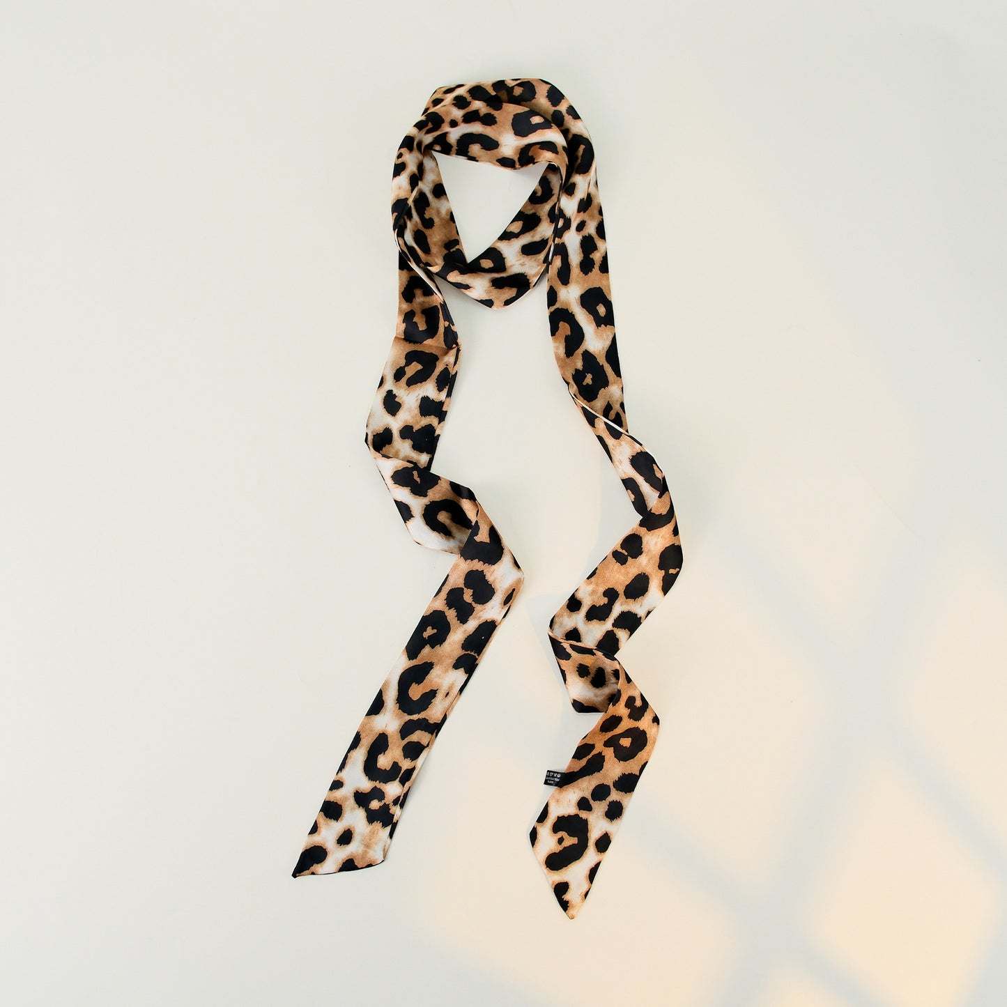 Satin Long Skinny Neck Scarf Necktie Headband Wrap Multi-Purpose Neckerchief - Animal Print