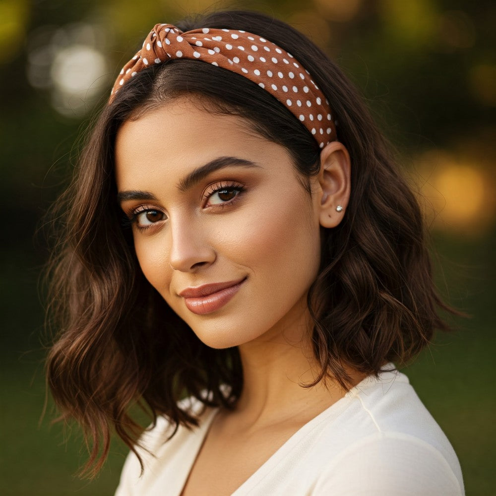 Satin Long Skinny Neck Scarf Necktie Headband Wrap Multi-Purpose Neckerchief - Polka Dots
