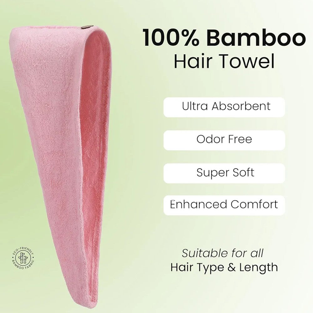 Bamboo Hair Wrap Towel 3-Pack & Microfiber Drying Turbans | Ultra-Absorbent Anti-Frizz Hair Caps for Women
