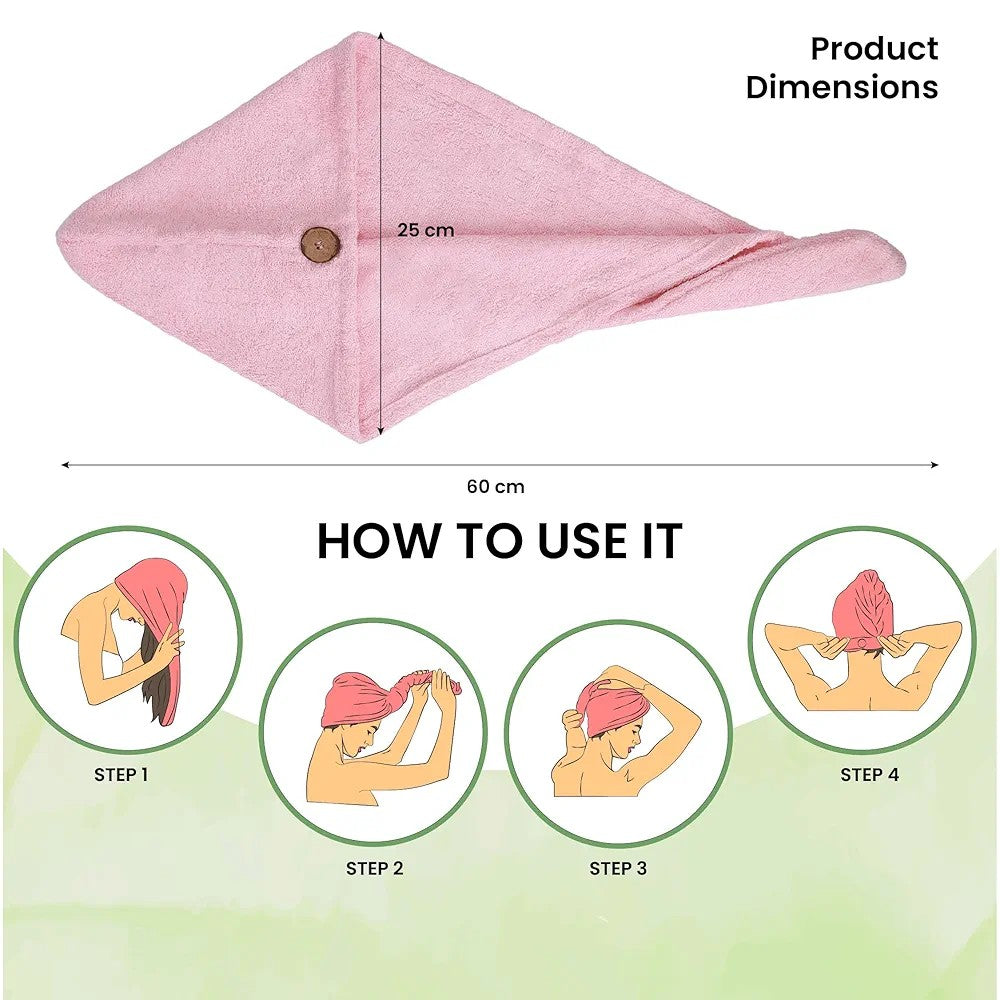 Bamboo Hair Wrap Towel 3-Pack & Microfiber Drying Turbans | Ultra-Absorbent Anti-Frizz Hair Caps for Women