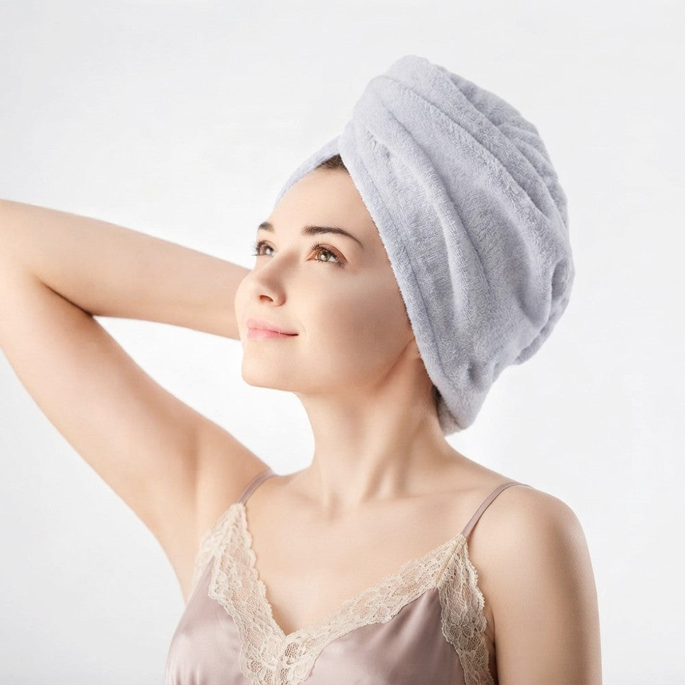 Bamboo Hair Wrap Towel 3-Pack & Microfiber Drying Turbans | Ultra-Absorbent Anti-Frizz Hair Caps for Women