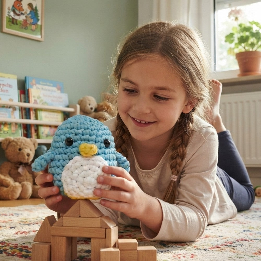Crochet DIY Kit for Beginners – Amigurumi Craft Set with Yarn Stuffing and Crochet Hook