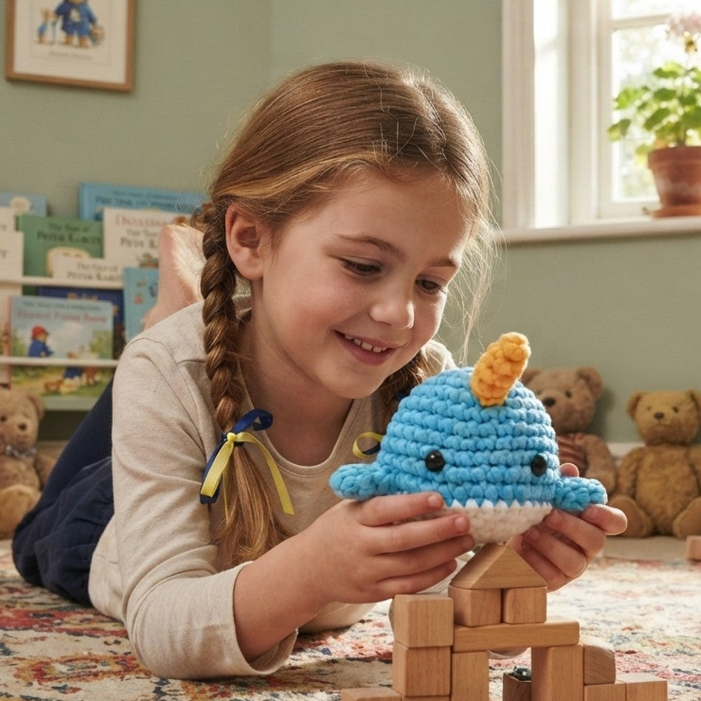 Crochet DIY Kit for Beginners – Amigurumi Craft Set with Yarn Stuffing and Crochet Hook