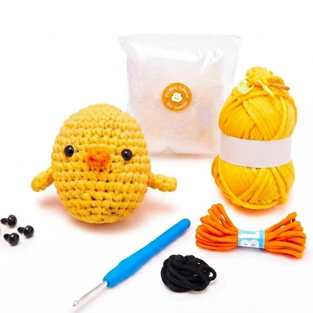 Crochet DIY Kit for Beginners – Amigurumi Craft Set with Yarn Stuffing and Crochet Hook