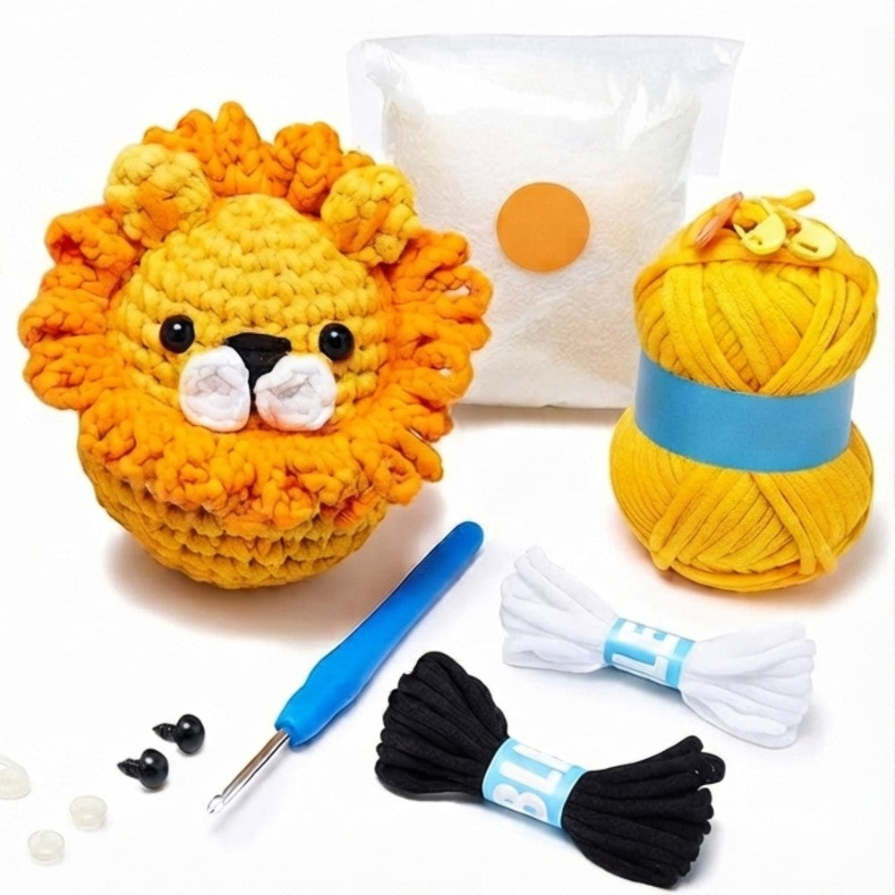 Crochet DIY Kit for Beginners – Amigurumi Craft Set with Yarn Stuffing and Crochet Hook