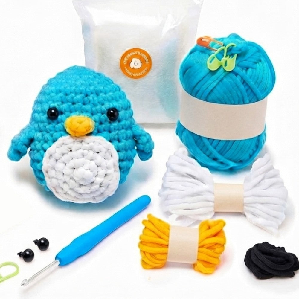Crochet DIY Kit for Beginners – Amigurumi Craft Set with Yarn Stuffing and Crochet Hook