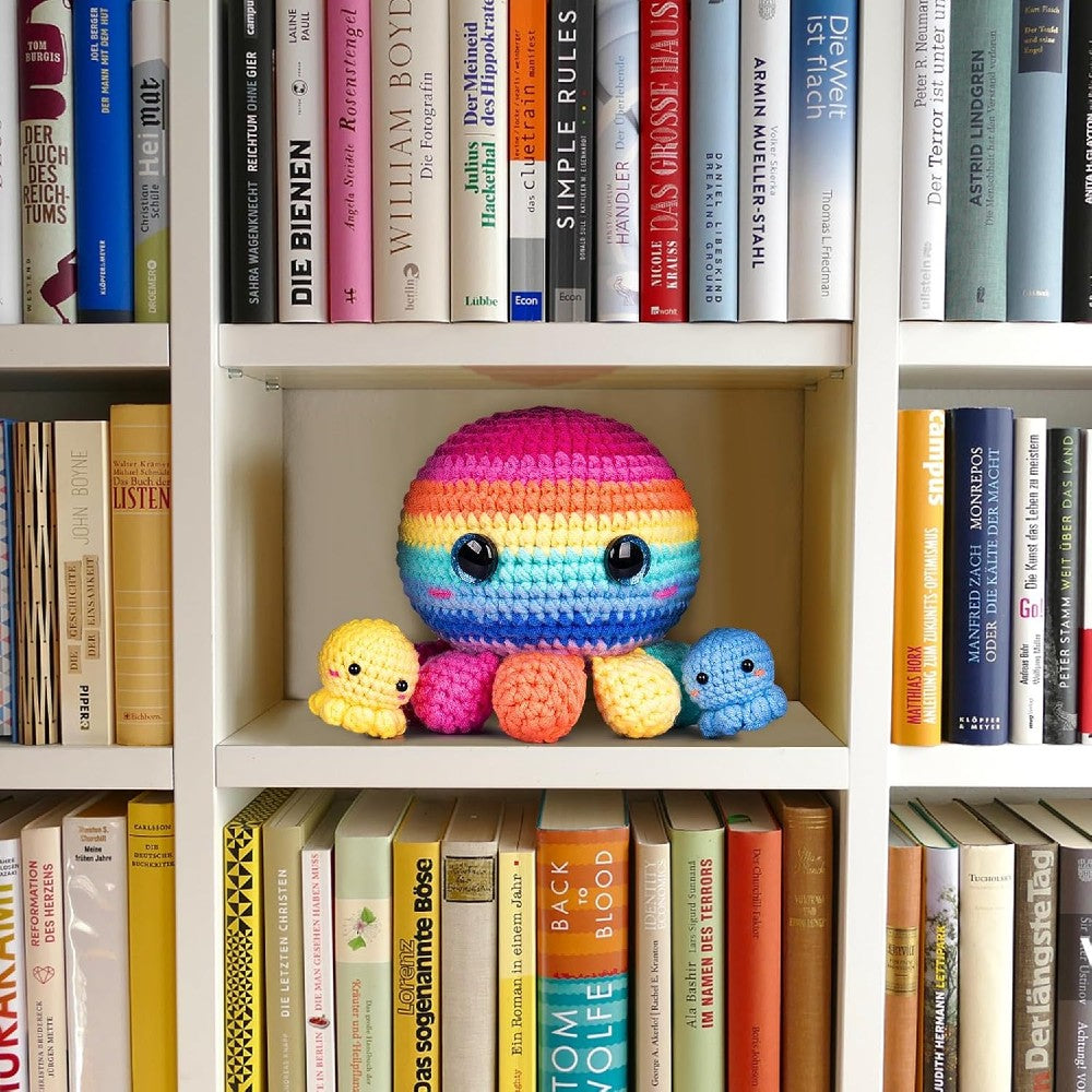 Beginner Crochet Kit - DIY Octopus Craft Set for Adults & Kids Includes Pattern Yarn Crochet Hook & Supplies