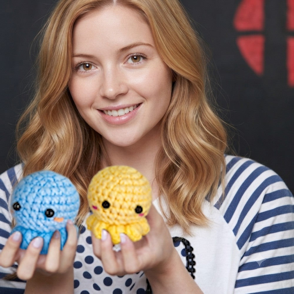 Beginner Crochet Kit - DIY Octopus Craft Set for Adults & Kids Includes Pattern Yarn Crochet Hook & Supplies