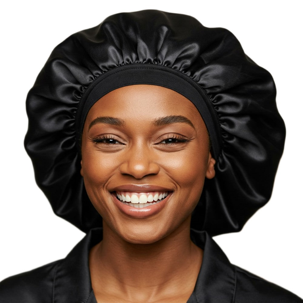 Luxury Satin Hair Bonnet Oversized Hair Wrap Retains Moisture Anti-Frizz Sleep Cap for Natural Hair