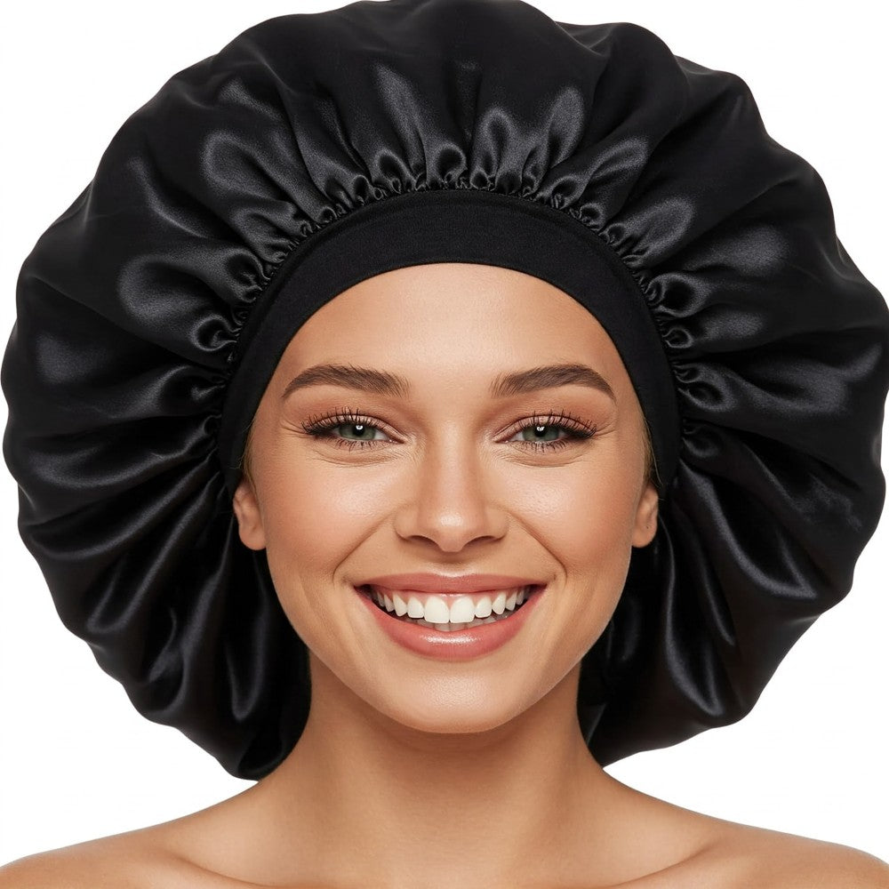 Luxury Satin Hair Bonnet Oversized Hair Wrap Retains Moisture Anti-Frizz Sleep Cap for Natural Hair