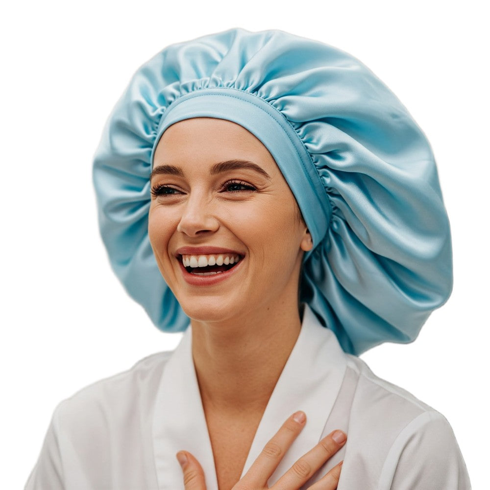 Luxury Satin Hair Bonnet Oversized Hair Wrap Retains Moisture Anti-Frizz Sleep Cap for Natural Hair