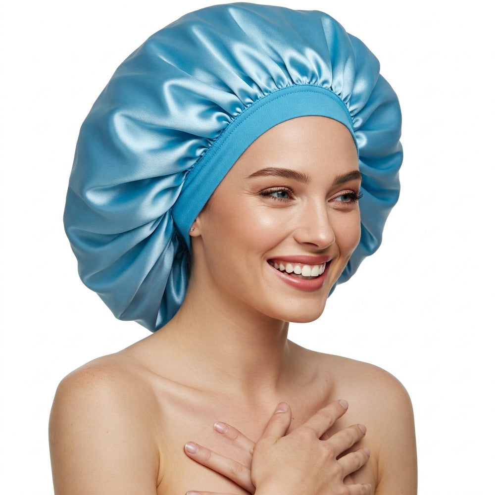 Luxury Satin Hair Bonnet Oversized Hair Wrap Retains Moisture Anti-Frizz Sleep Cap for Natural Hair