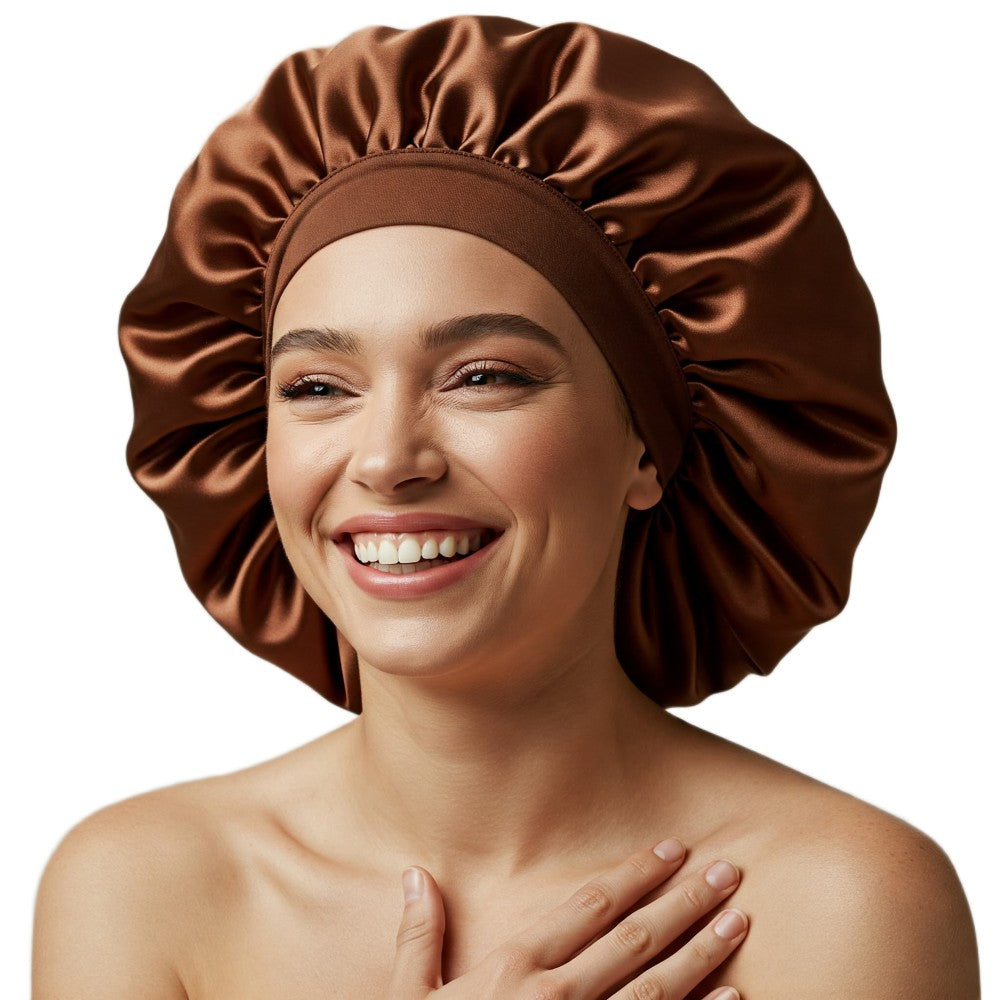 Luxury Satin Hair Bonnet Oversized Hair Wrap Retains Moisture Anti-Frizz Sleep Cap for Natural Hair