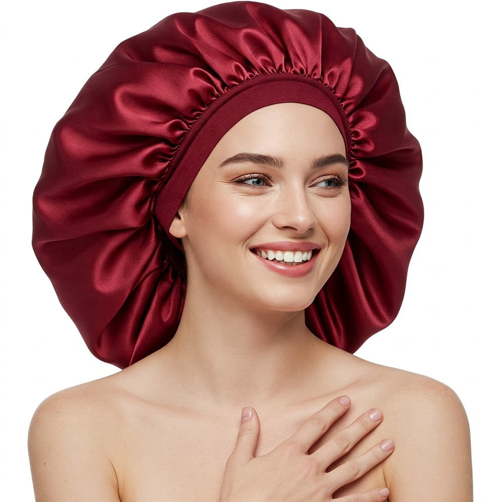 Luxury Satin Hair Bonnet Oversized Hair Wrap Retains Moisture Anti-Frizz Sleep Cap for Natural Hair