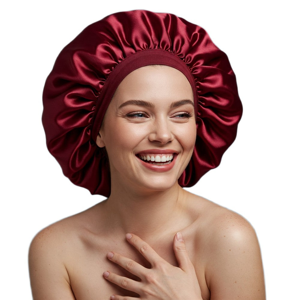 Luxury Satin Hair Bonnet Oversized Hair Wrap Retains Moisture Anti-Frizz Sleep Cap for Natural Hair