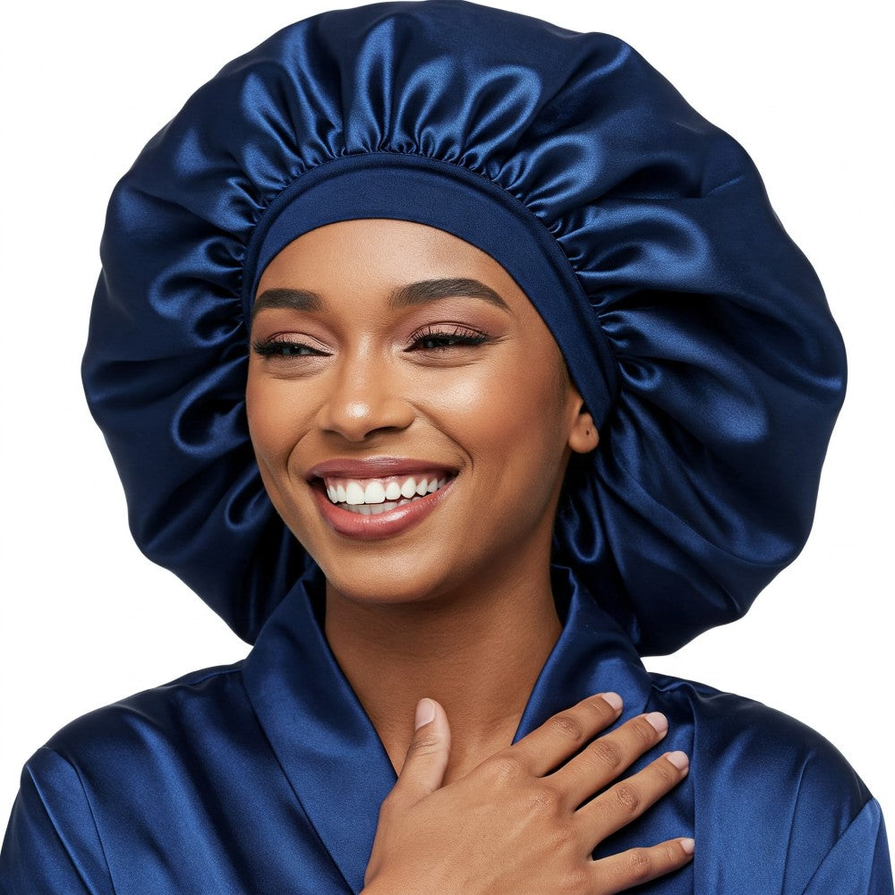 Luxury Satin Hair Bonnet Oversized Hair Wrap Retains Moisture Anti-Frizz Sleep Cap for Natural Hair