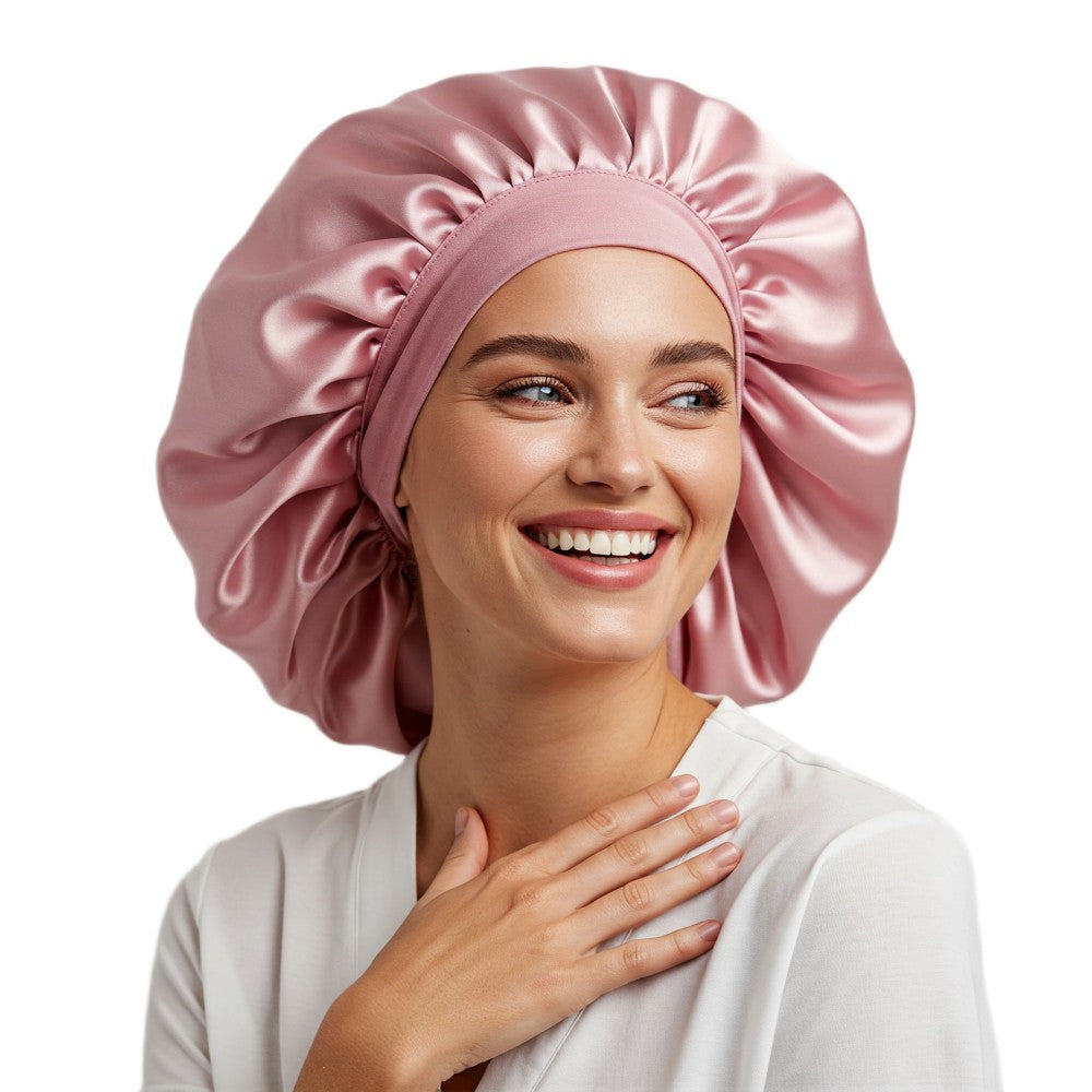 Luxury Satin Hair Bonnet Oversized Hair Wrap Retains Moisture Anti-Frizz Sleep Cap for Natural Hair