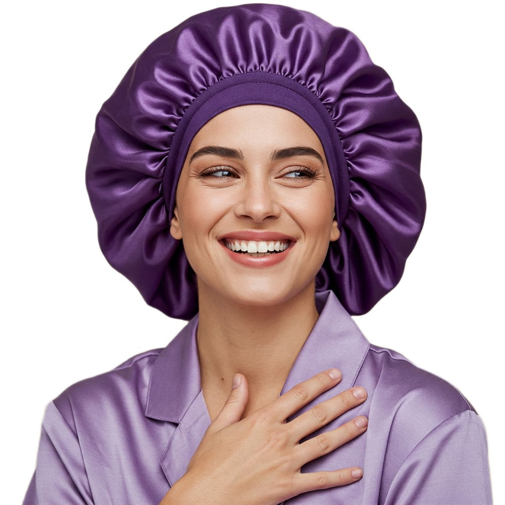 Luxury Satin Hair Bonnet Oversized Hair Wrap Retains Moisture Anti-Frizz Sleep Cap for Natural Hair