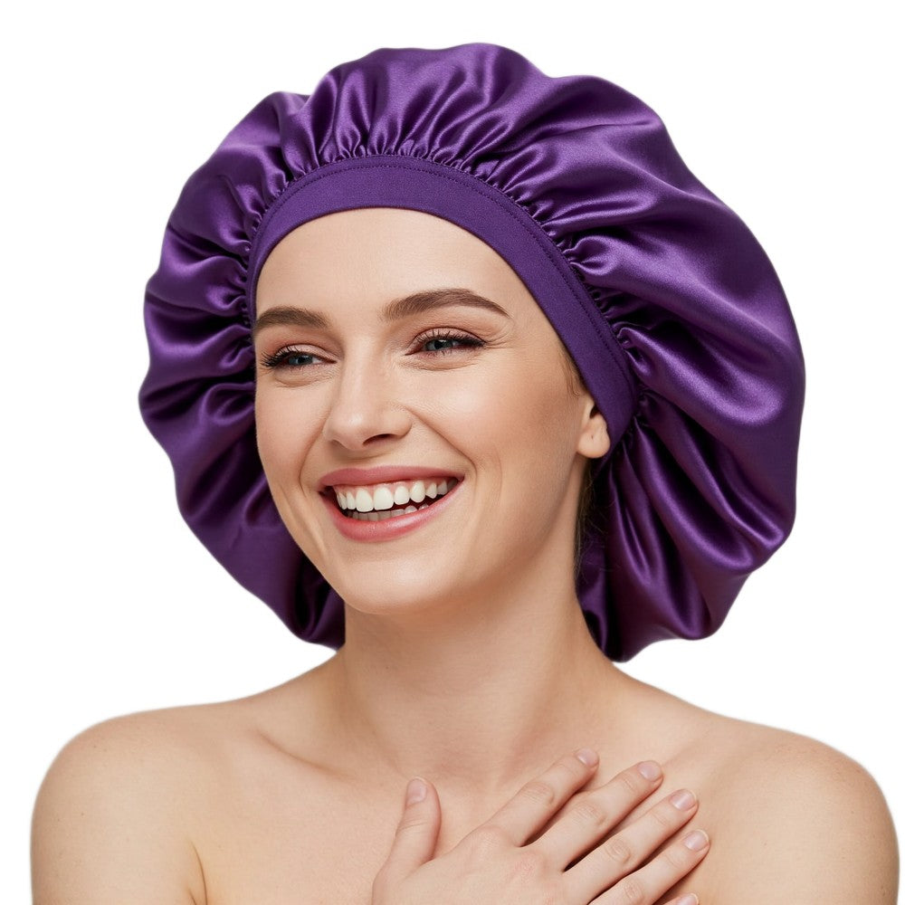 Luxury Satin Hair Bonnet Oversized Hair Wrap Retains Moisture Anti-Frizz Sleep Cap for Natural Hair