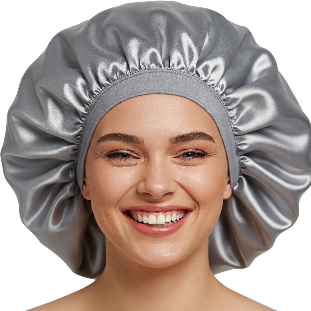 Luxury Satin Hair Bonnet Oversized Hair Wrap Retains Moisture Anti-Frizz Sleep Cap for Natural Hair