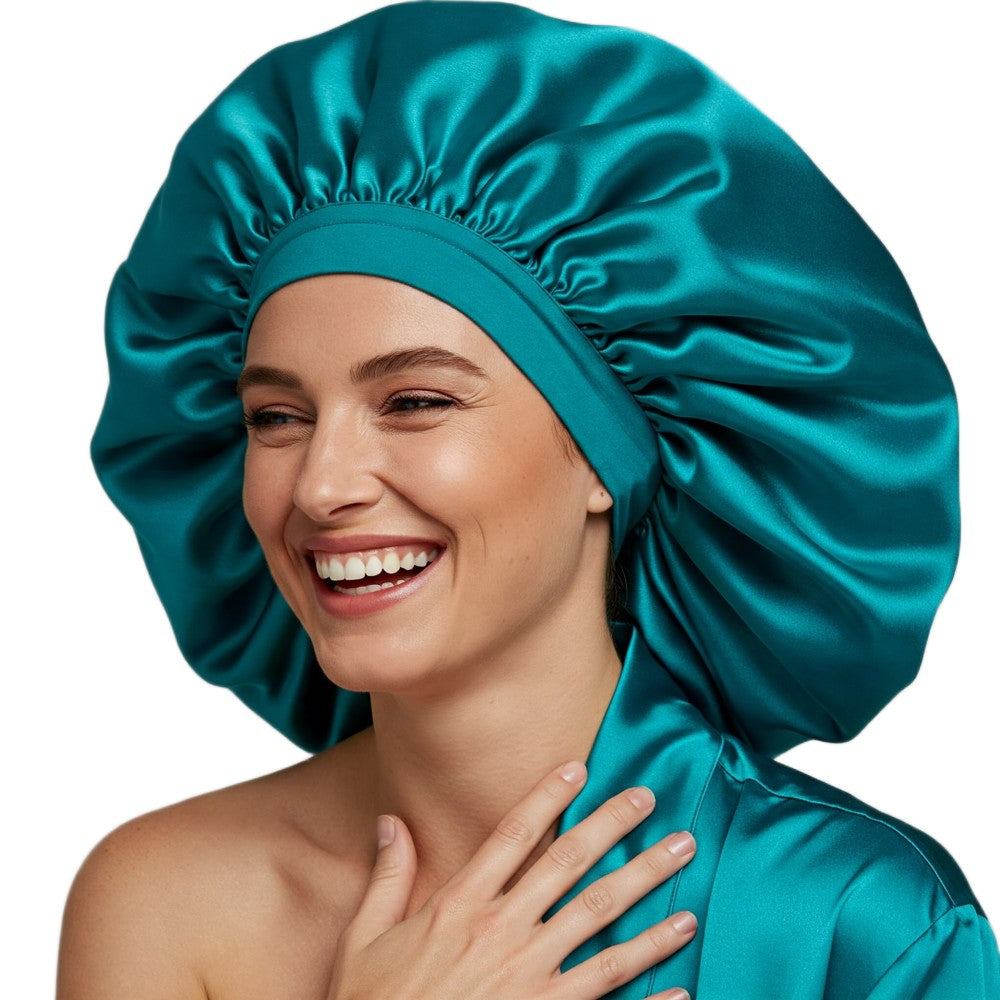 Luxury Satin Hair Bonnet Oversized Hair Wrap Retains Moisture Anti-Frizz Sleep Cap for Natural Hair