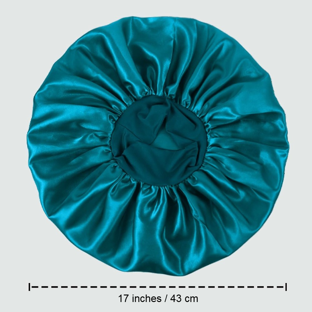 Luxury Satin Hair Bonnet Oversized Hair Wrap Retains Moisture Anti-Frizz Sleep Cap for Natural Hair