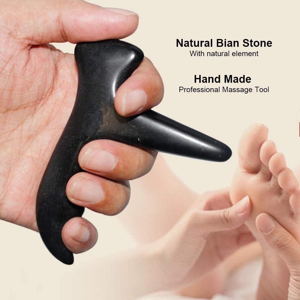 Authentic Bian Stone Gua Sha Body Massage Tool | Deep Tissue & Muscle Tension Relief