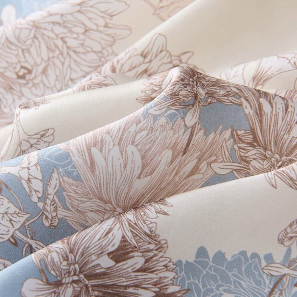 100% Mulberry Silk Square Scarf 16 Momme Floral Printed Lightweight Botanical Neck Scarf 68x68cm