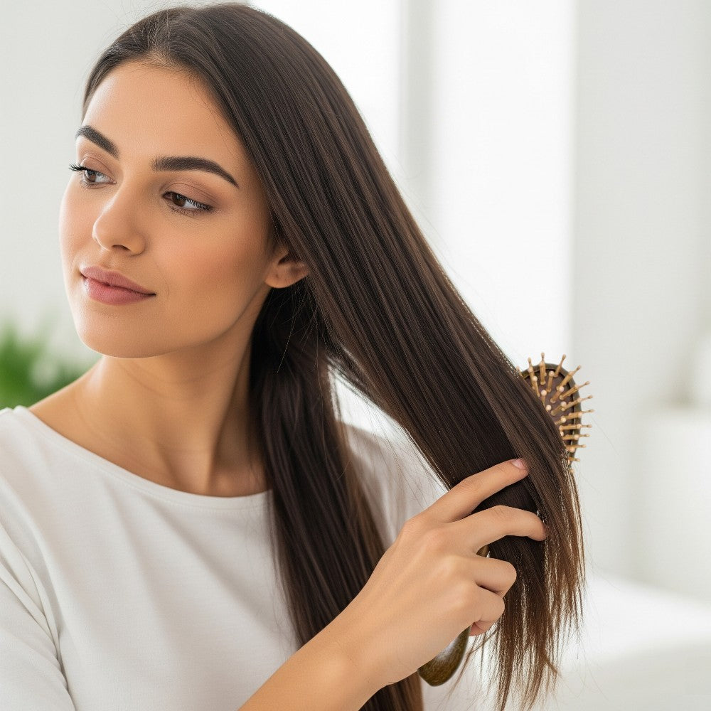 Natural Sandalwood Air Cushion Hair Brush Fine Teeth Scalp Massage Wooden Comb