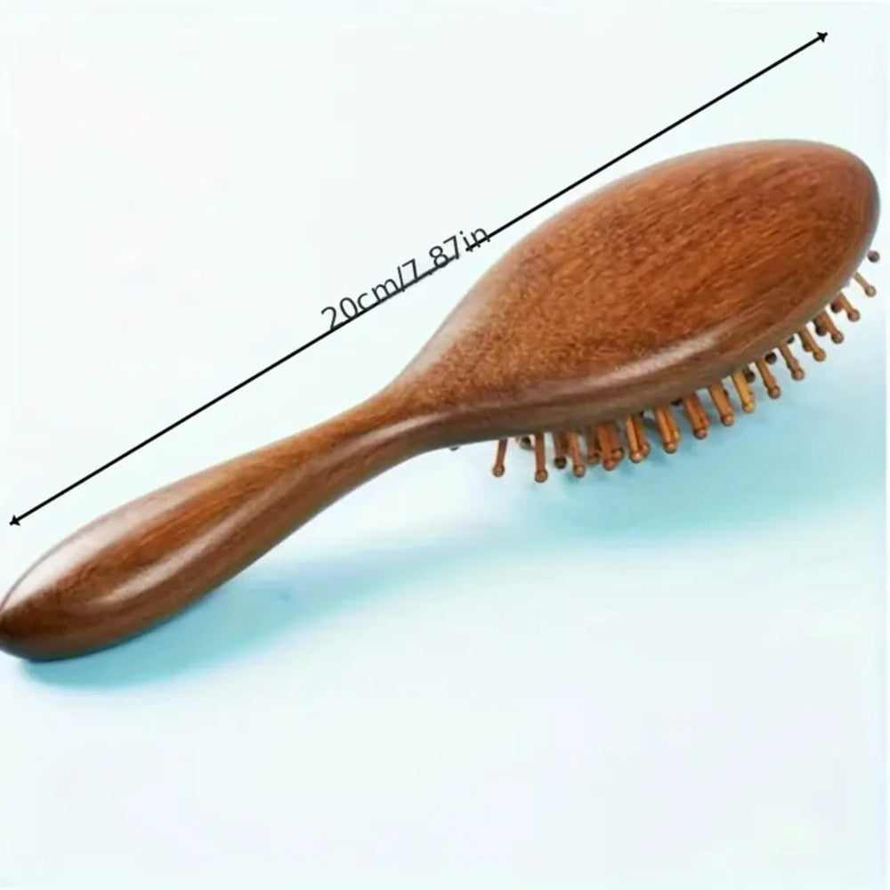 Natural Sandalwood Air Cushion Hair Brush Fine Teeth Scalp Massage Wooden Comb