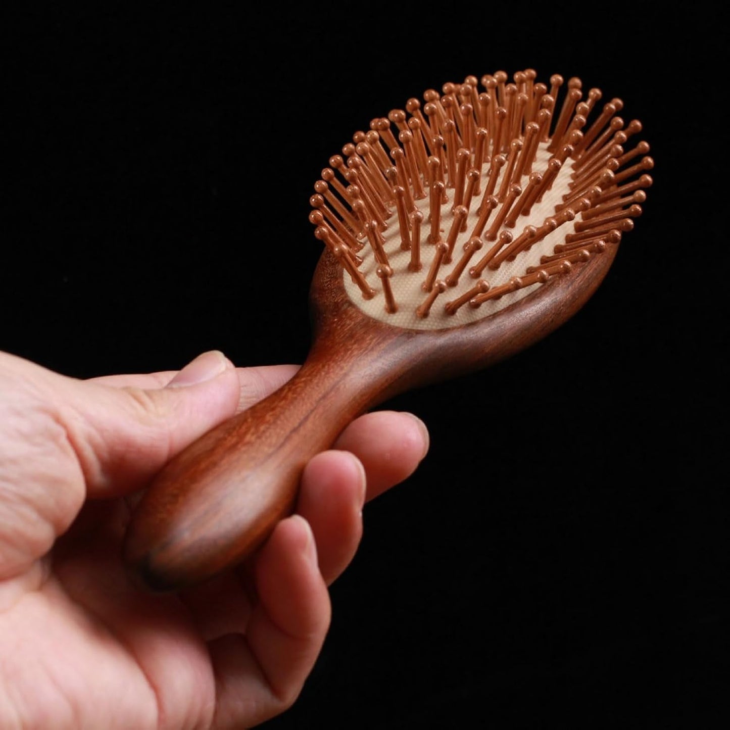 Natural Sandalwood Air Cushion Hair Brush Fine Teeth Scalp Massage Wooden Comb