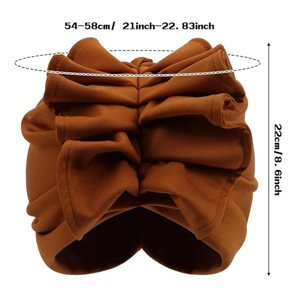 Ruffled Turban Headwrap for Women Elegant Head Scarf Chic Fashion Headwear