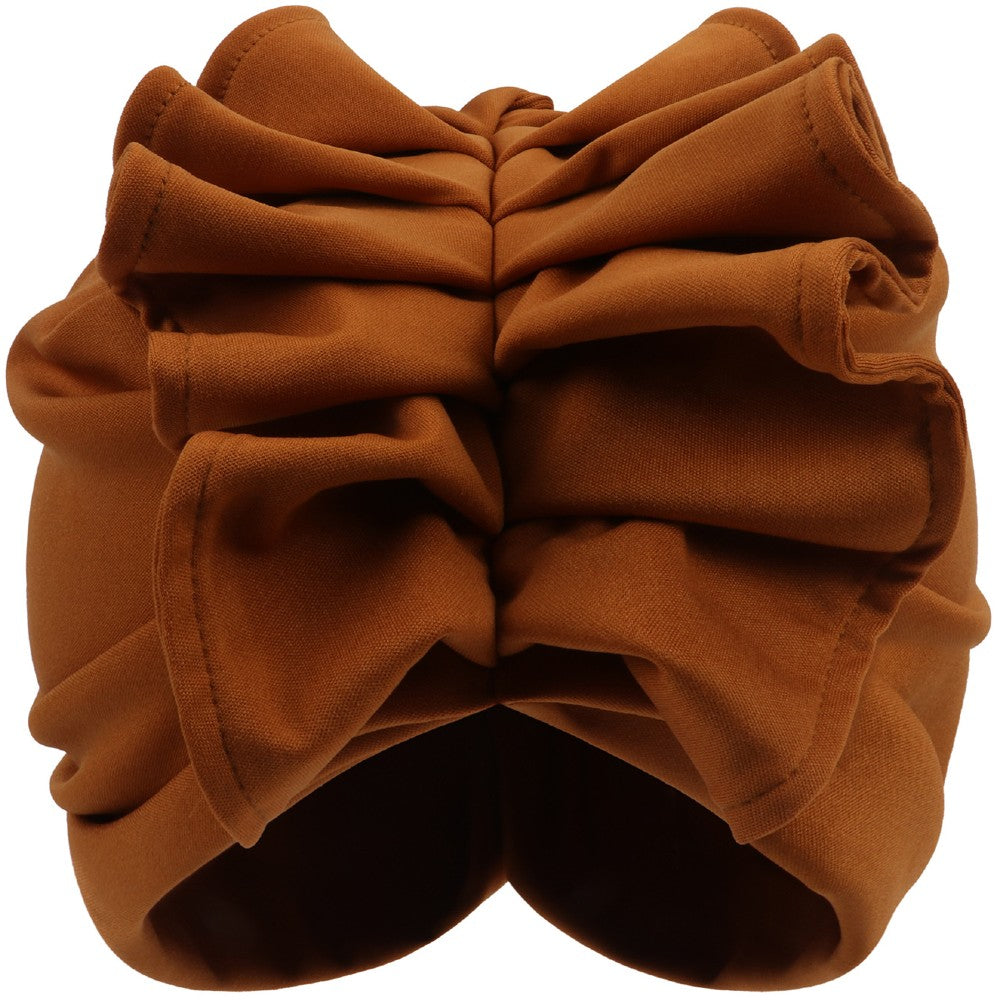 Ruffled Turban Headwrap for Women Elegant Head Scarf Chic Fashion Headwear