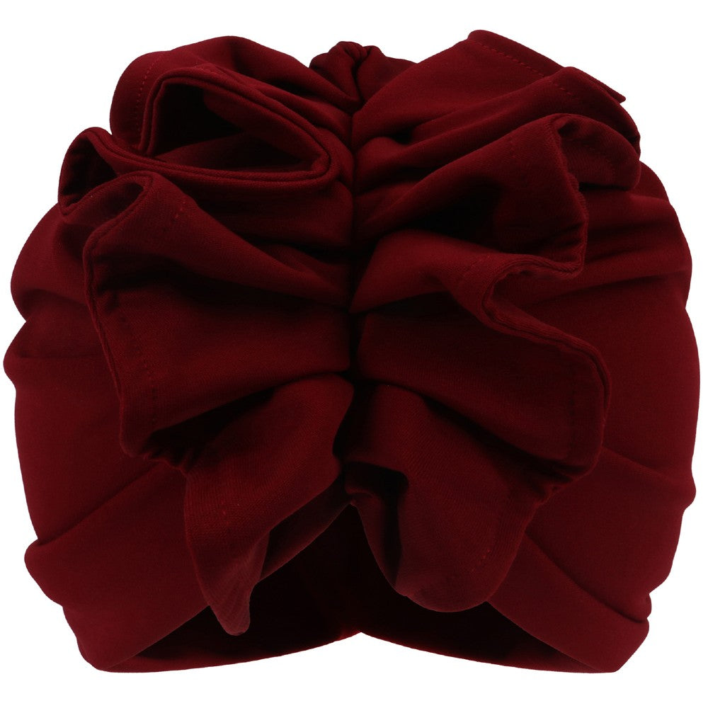 Ruffled Turban Headwrap for Women Elegant Head Scarf Chic Fashion Headwear
