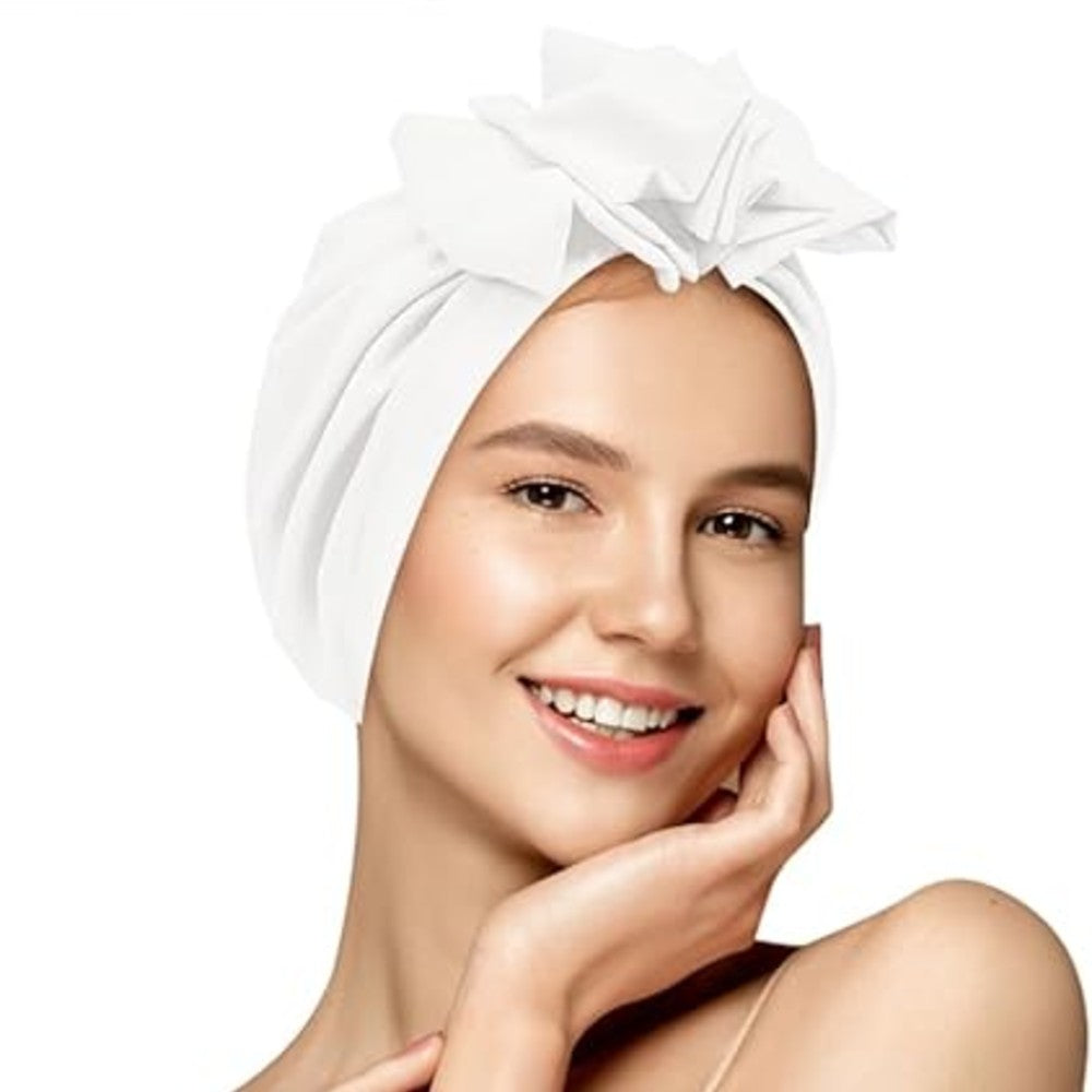 Ruffled Turban Headwrap for Women Elegant Head Scarf Chic Fashion Headwear