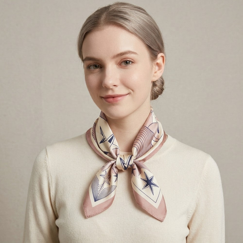 100% Mulberry Silk Square Scarf 16 Momme 53x53cm Luxury Neckwear and Handbag Accessory for Gifts