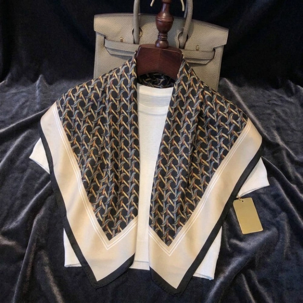 100% Mulberry Silk Scarf 90x90cm Square Silk Shawl and Head Scarf 16 Momme Luxury Neckwear and Handbag Accessory for Gifts