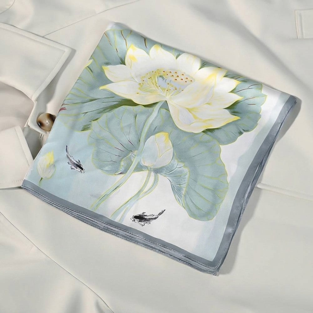 100% Mulberry Silk Square Scarf 16 Momme 53x53cm Luxury Neckwear and Handbag Accessory for Gifts