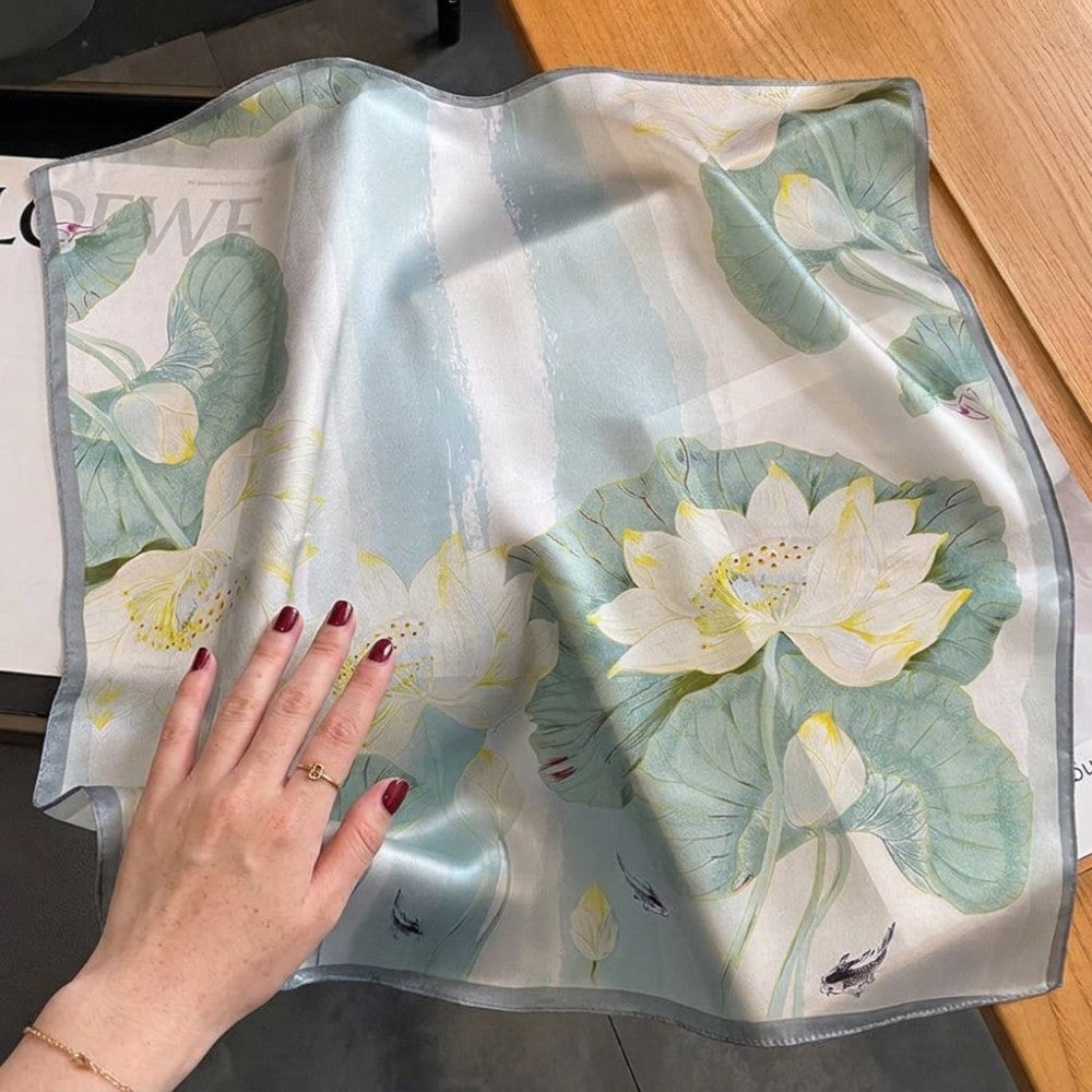 100% Mulberry Silk Square Scarf 16 Momme 53x53cm Luxury Neckwear and Handbag Accessory for Gifts