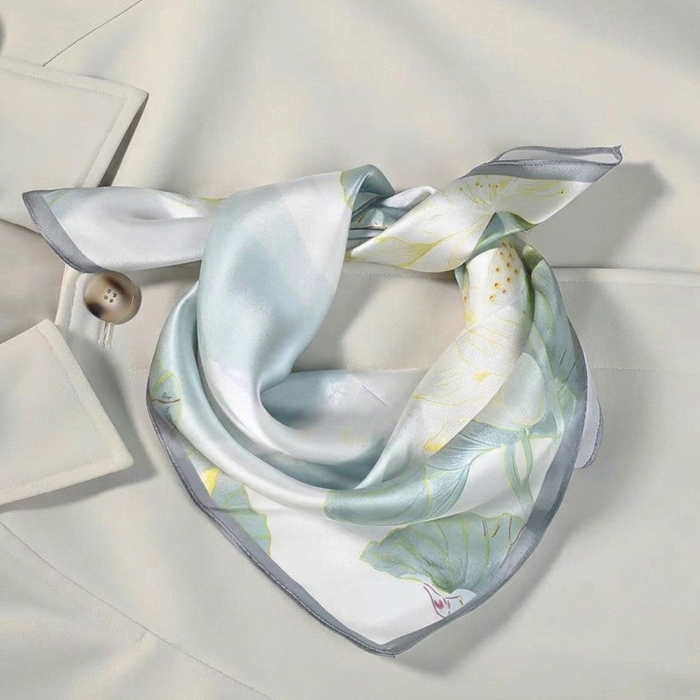 100% Mulberry Silk Square Scarf 16 Momme 53x53cm Luxury Neckwear and Handbag Accessory for Gifts