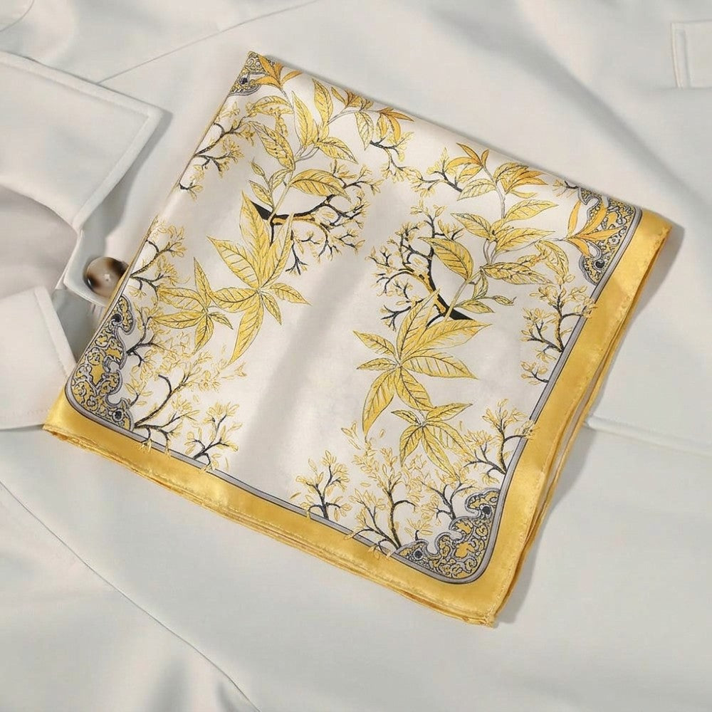 100% Mulberry Silk Square Scarf 16 Momme 53x53cm Luxury Neckwear and Handbag Accessory for Gifts