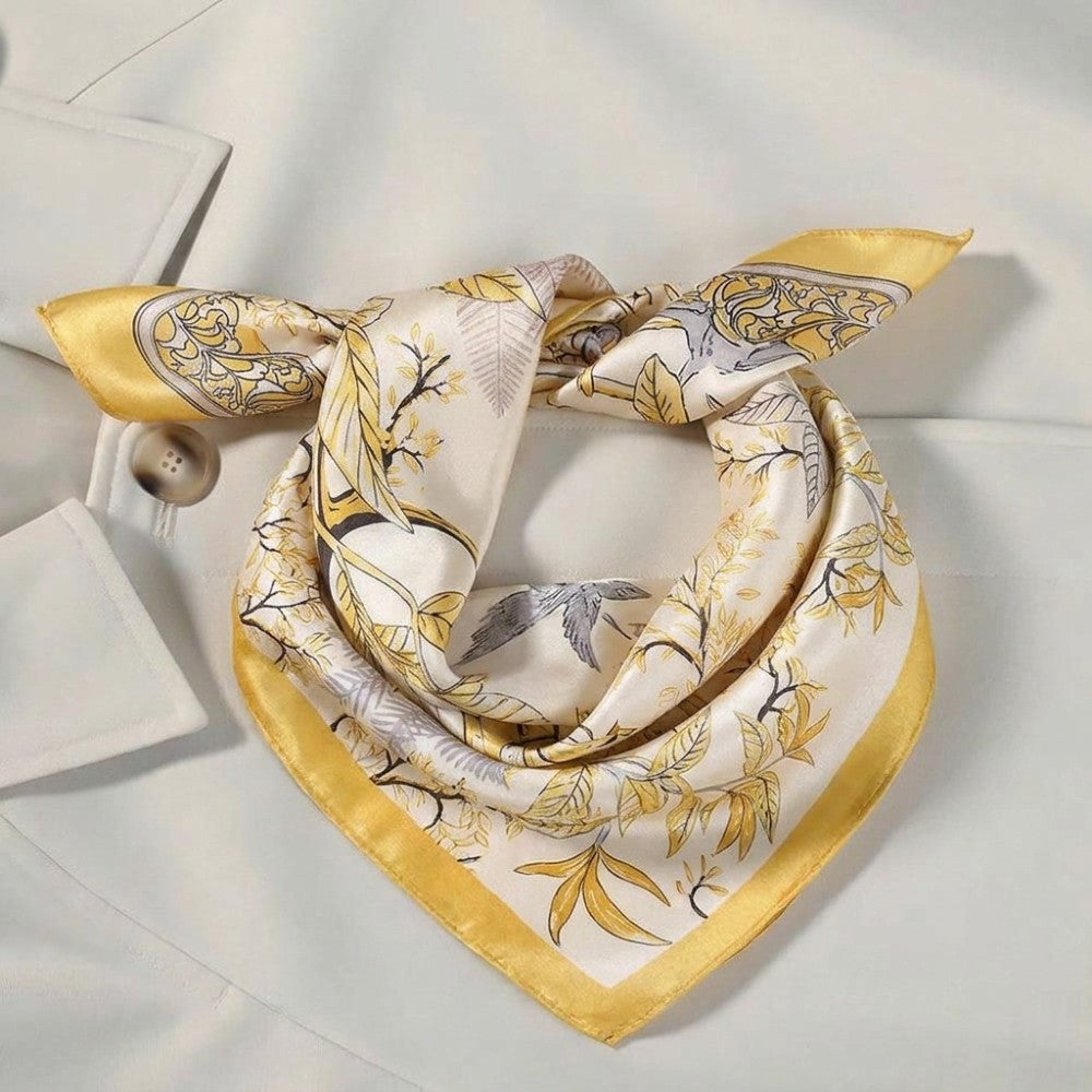 100% Mulberry Silk Square Scarf 16 Momme 53x53cm Luxury Neckwear and Handbag Accessory for Gifts