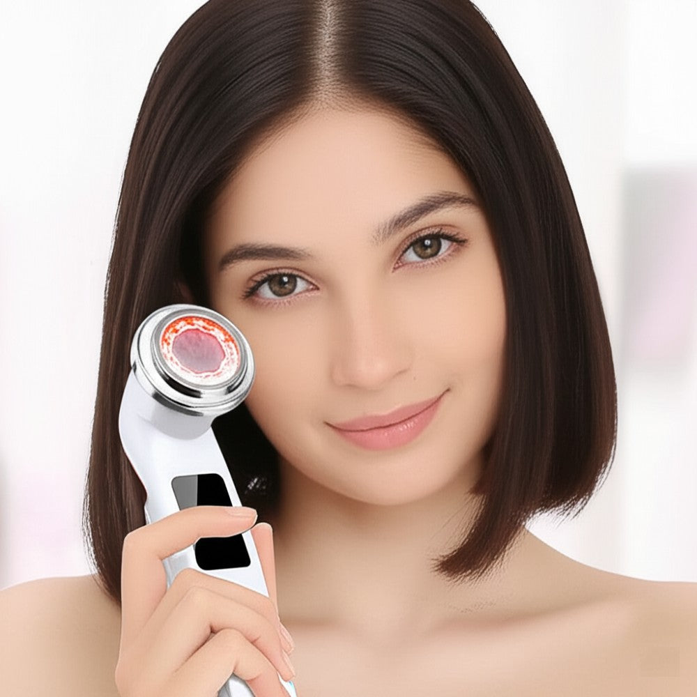 LED Photon Therapy Facial Massager | 4-in-1 Skin Rejuvenation & Lifting Device for Home Use, Spa, and Travel