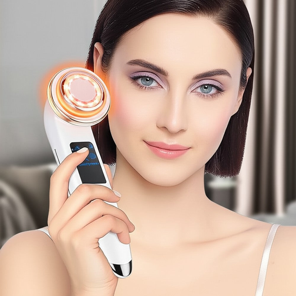 LED Photon Therapy Facial Massager | 4-in-1 Skin Rejuvenation & Lifting Device for Home Use, Spa, and Travel