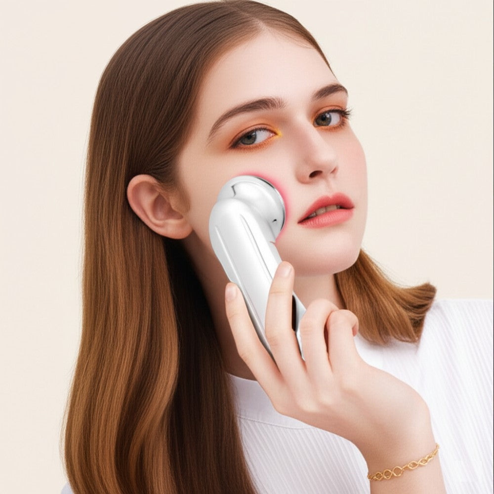 LED Photon Therapy Facial Massager | 4-in-1 Skin Rejuvenation & Lifting Device for Home Use, Spa, and Travel