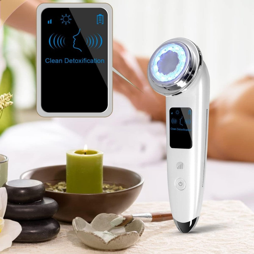 LED Photon Therapy Facial Massager | 4-in-1 Skin Rejuvenation & Lifting Device for Home Use, Spa, and Travel
